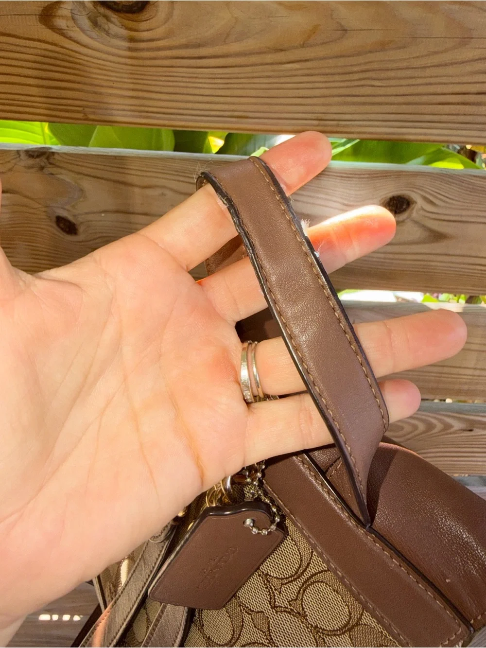 Coach Tan/Brown Signature Canvas & Leather Backpack